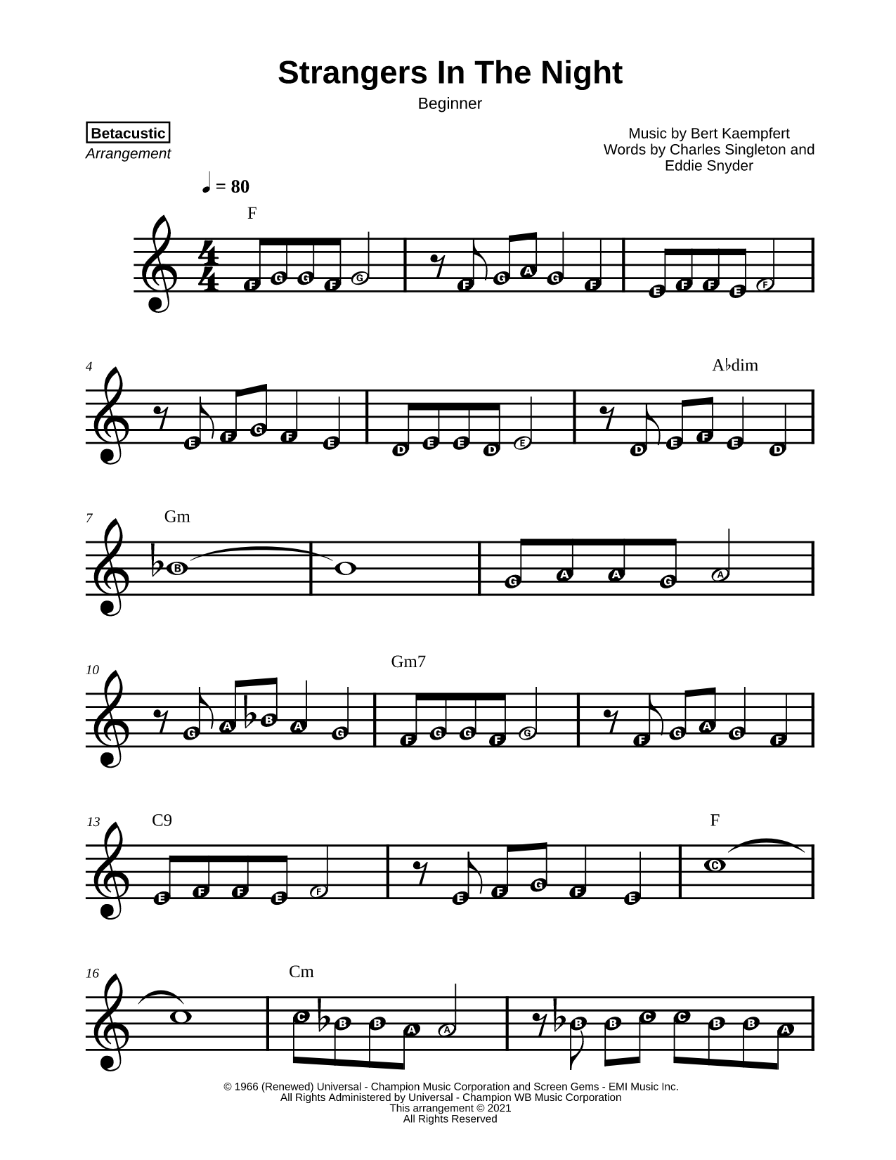 Strangers in the Night [beginner]