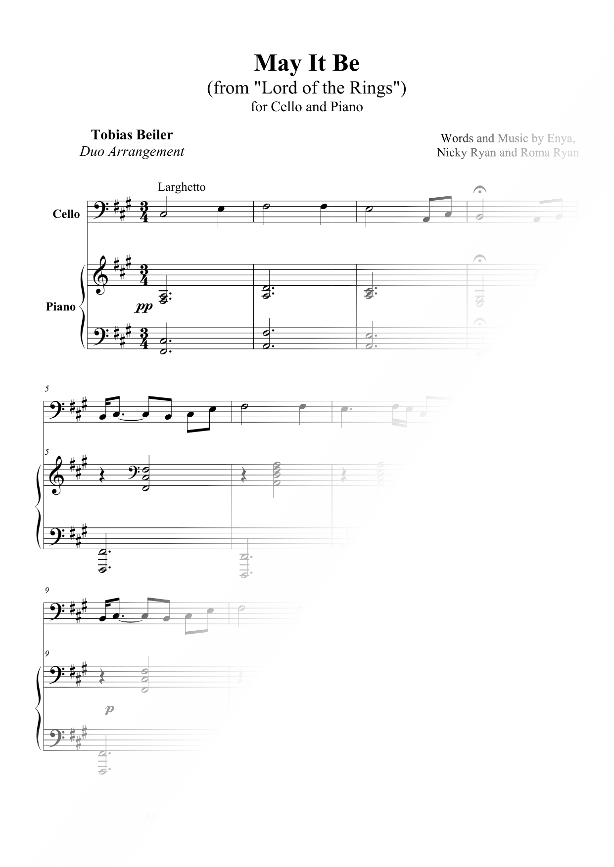 May It Be - Cello & Piano