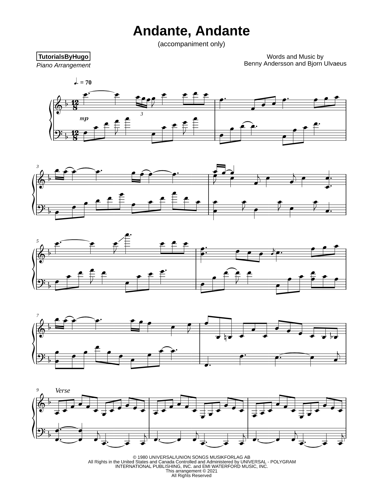 Andante, Andante [accompaniment only]