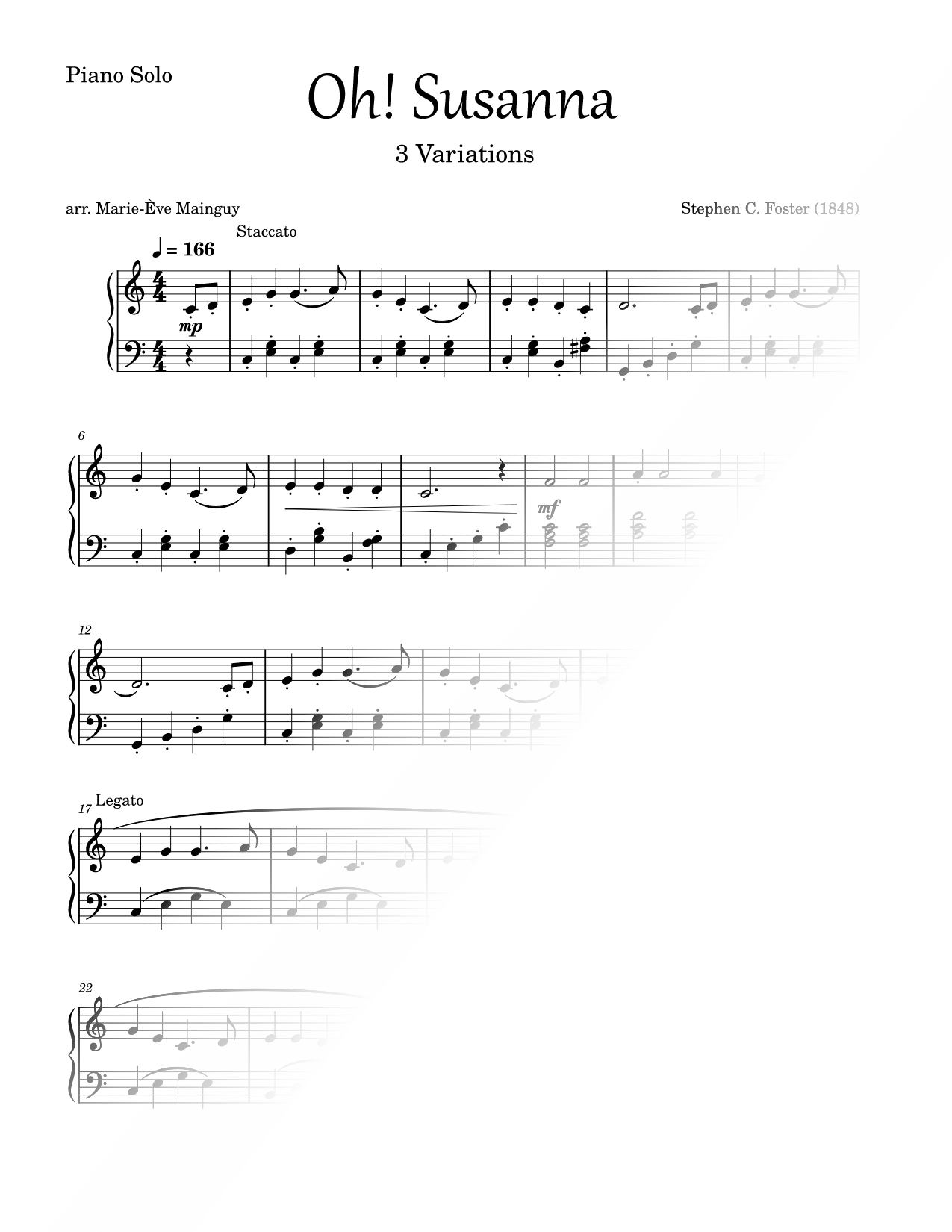 Oh! Susanna (3 Variations)