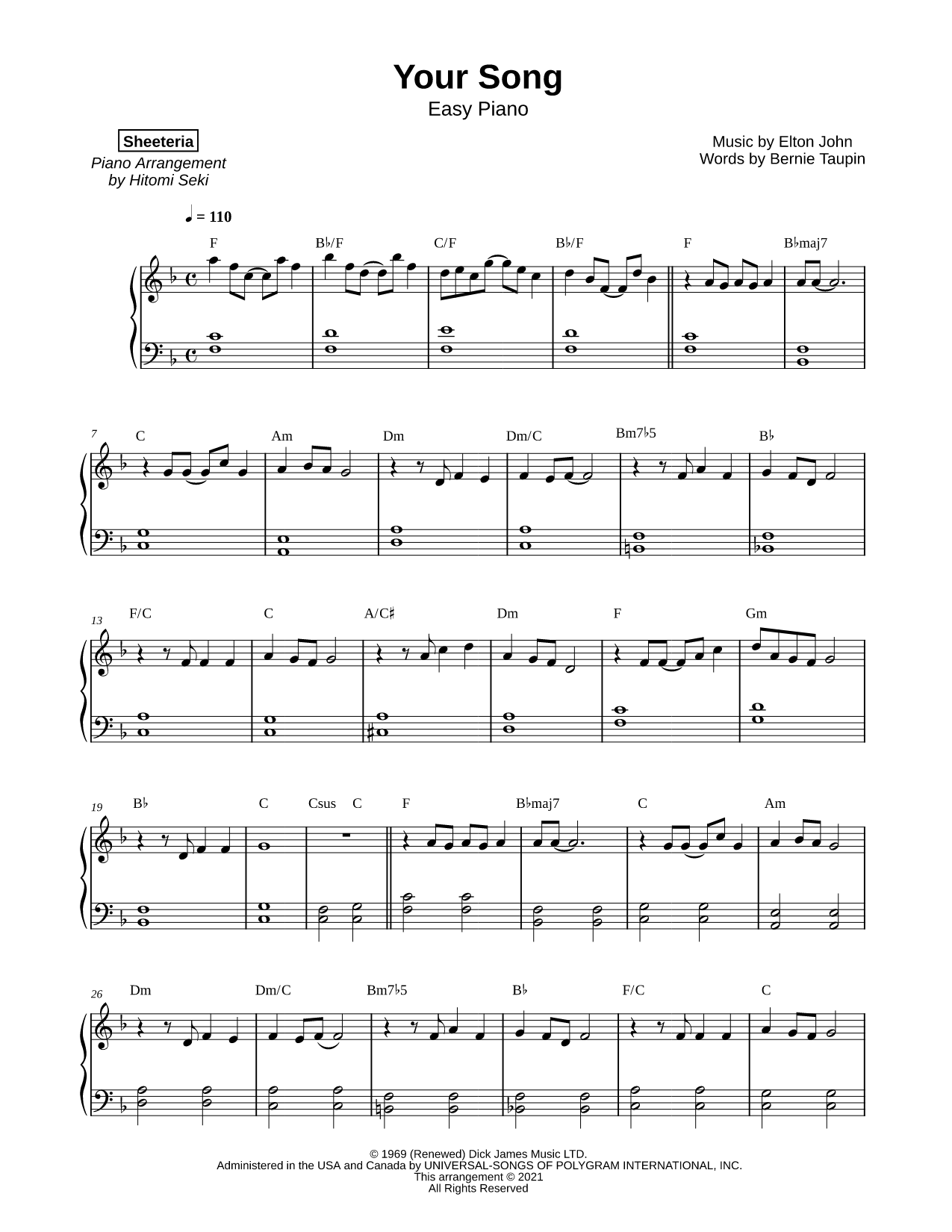 Your Song [easy]