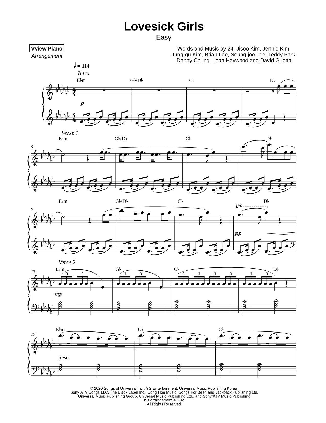Lovesick Girls [easy]