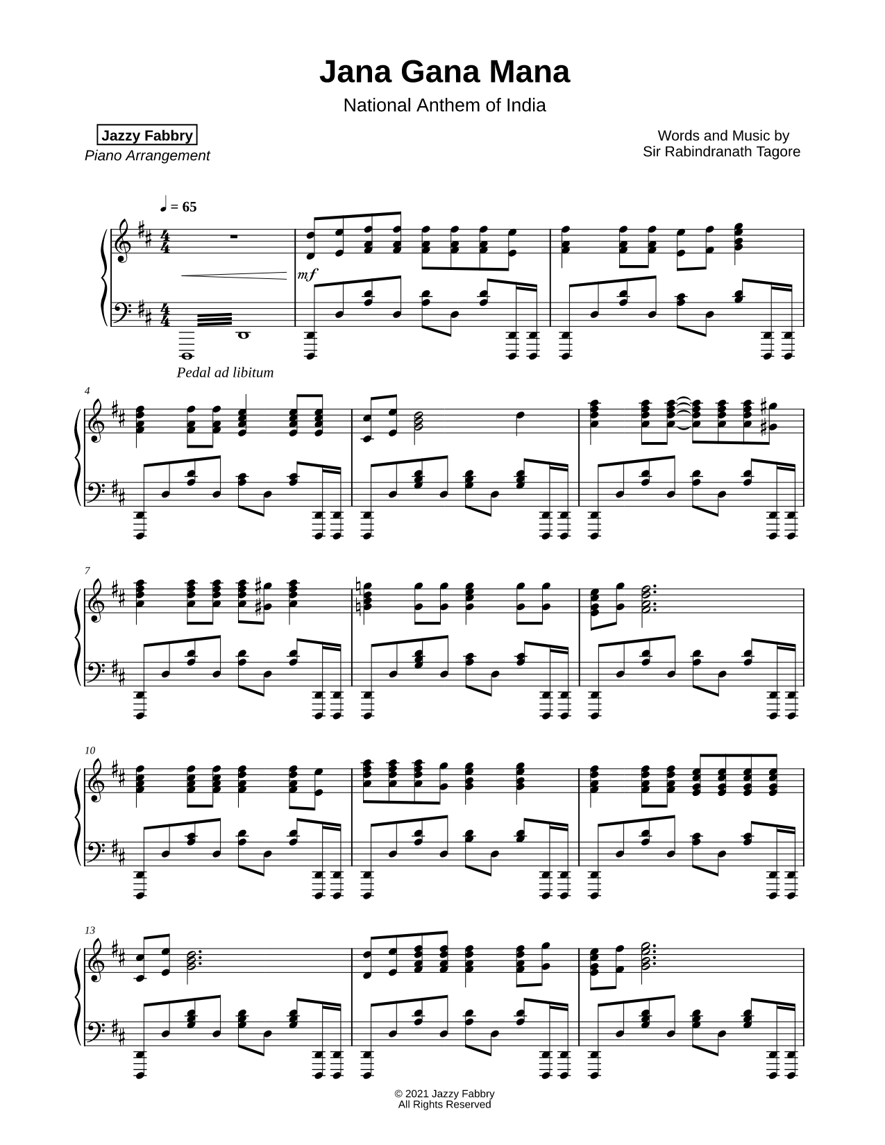 National Anthem of India (Jana Gana Mana)
