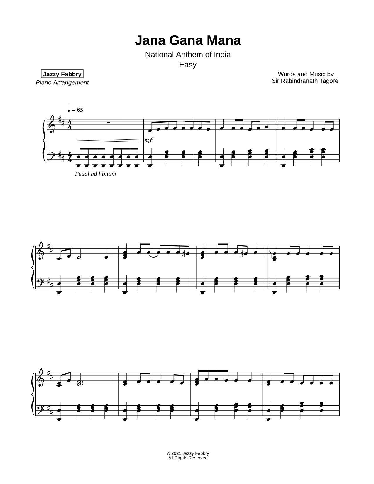 Jana Gana Mana [easy]