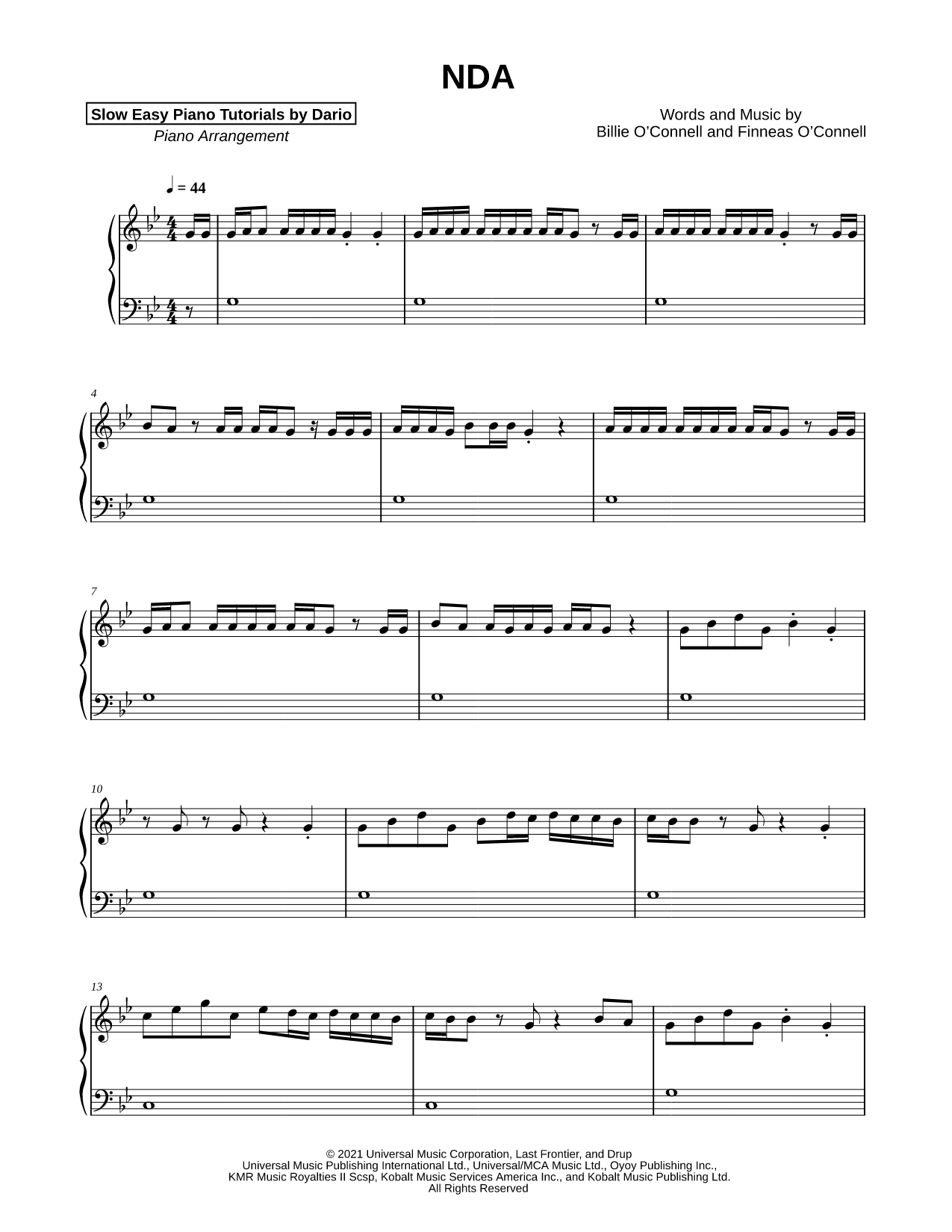 NDA [Slow Easy Piano Tutorial]