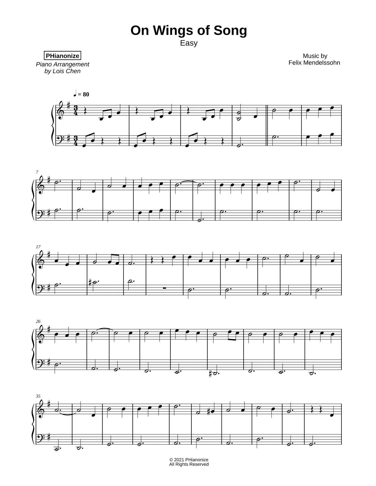On Wings of Song [easy]