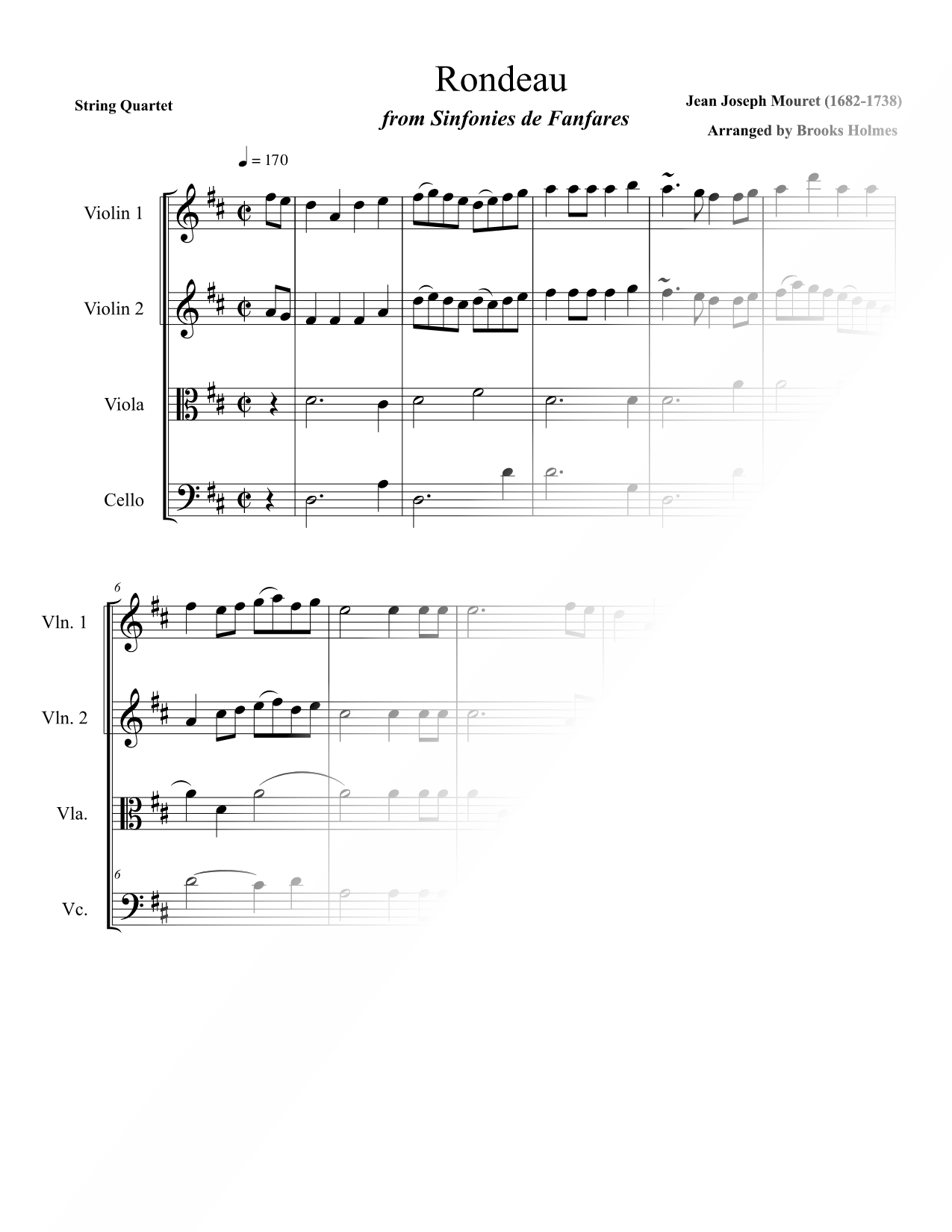 Rondeau in D - String Quartet