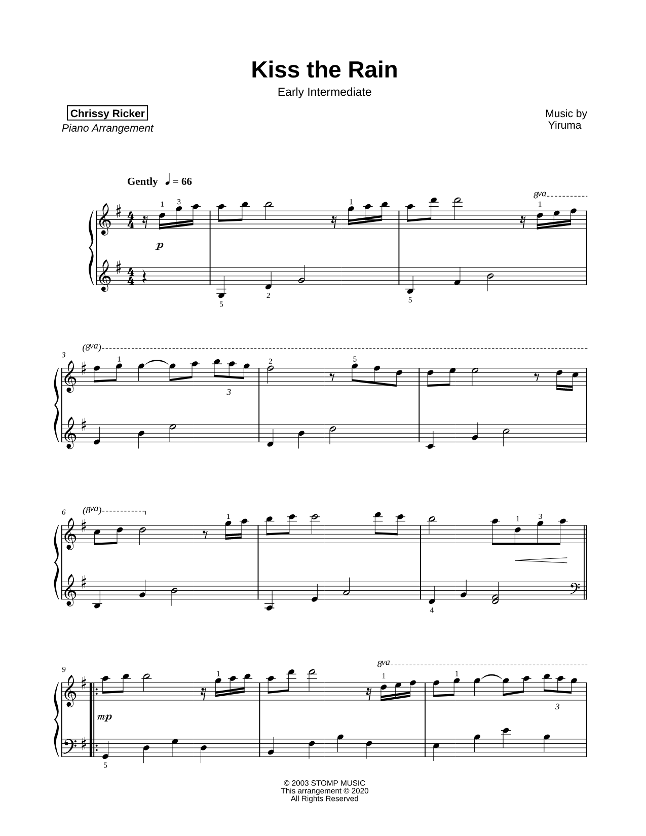 Kiss the Rain [early intermediate]