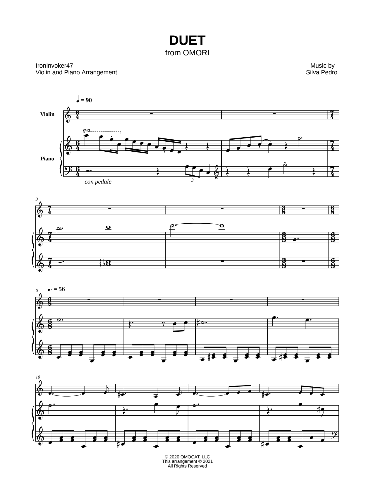 DUET Sheet Music — Solo &amp; Accompaniment