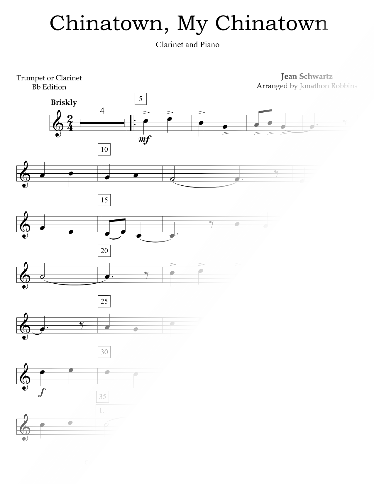 Chinatown, My Chinatown - Clarinet & Piano