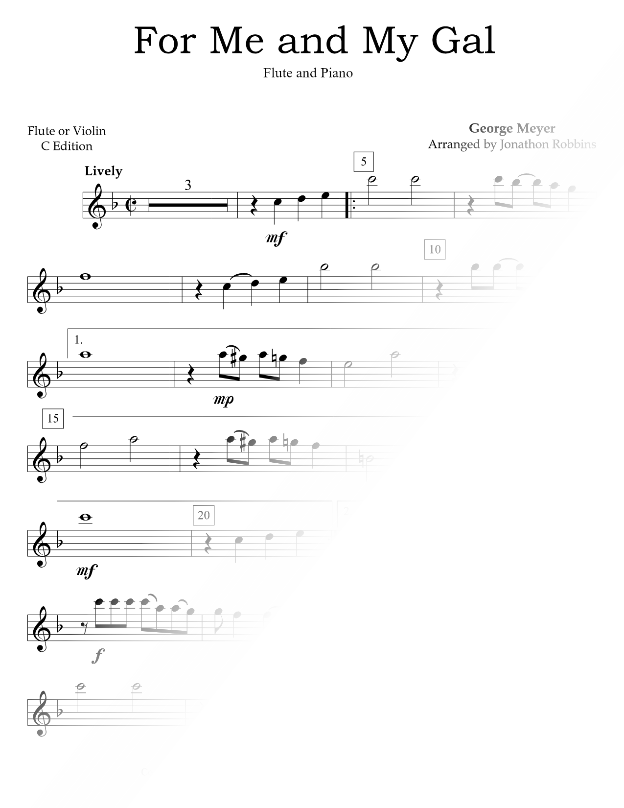 For Me and My Gal - Flute & Piano