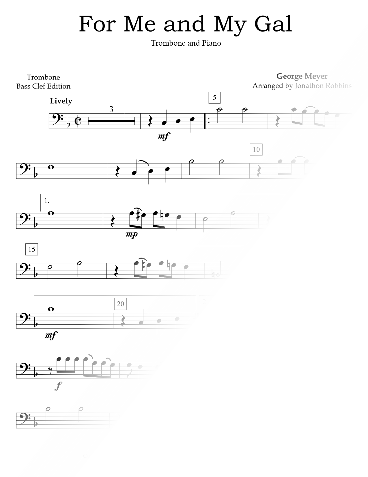 For Me and My Gal - Trombone & Piano