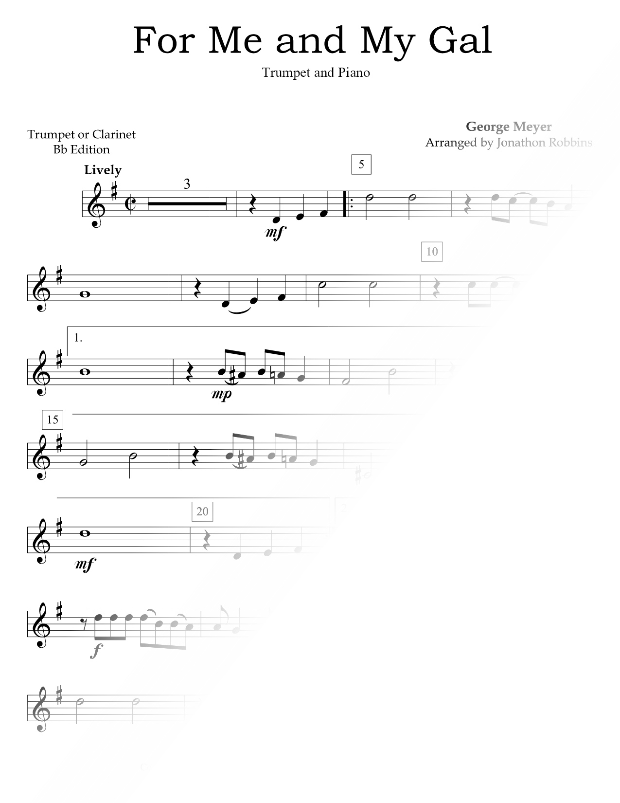 For Me and My Gal - Trumpet & Piano