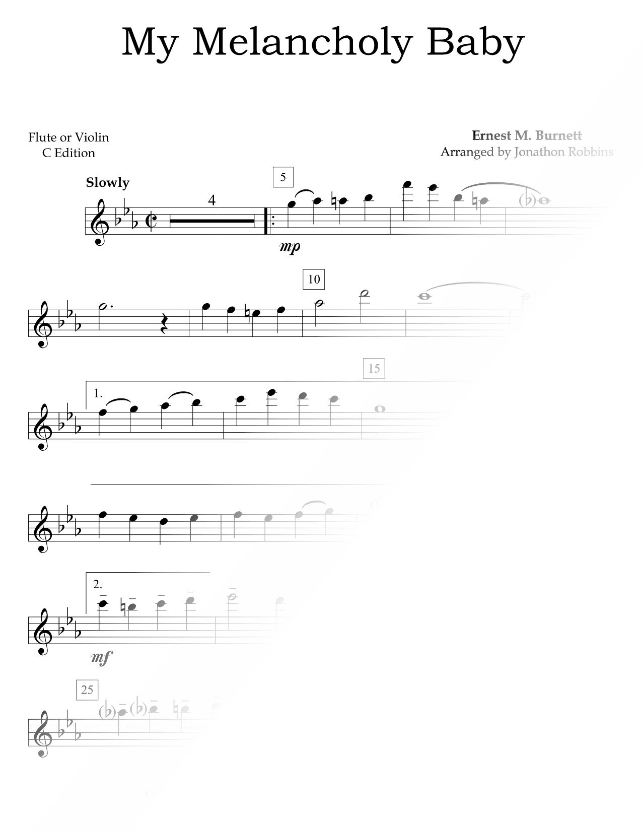 My Melancholy Baby - Flute & Piano