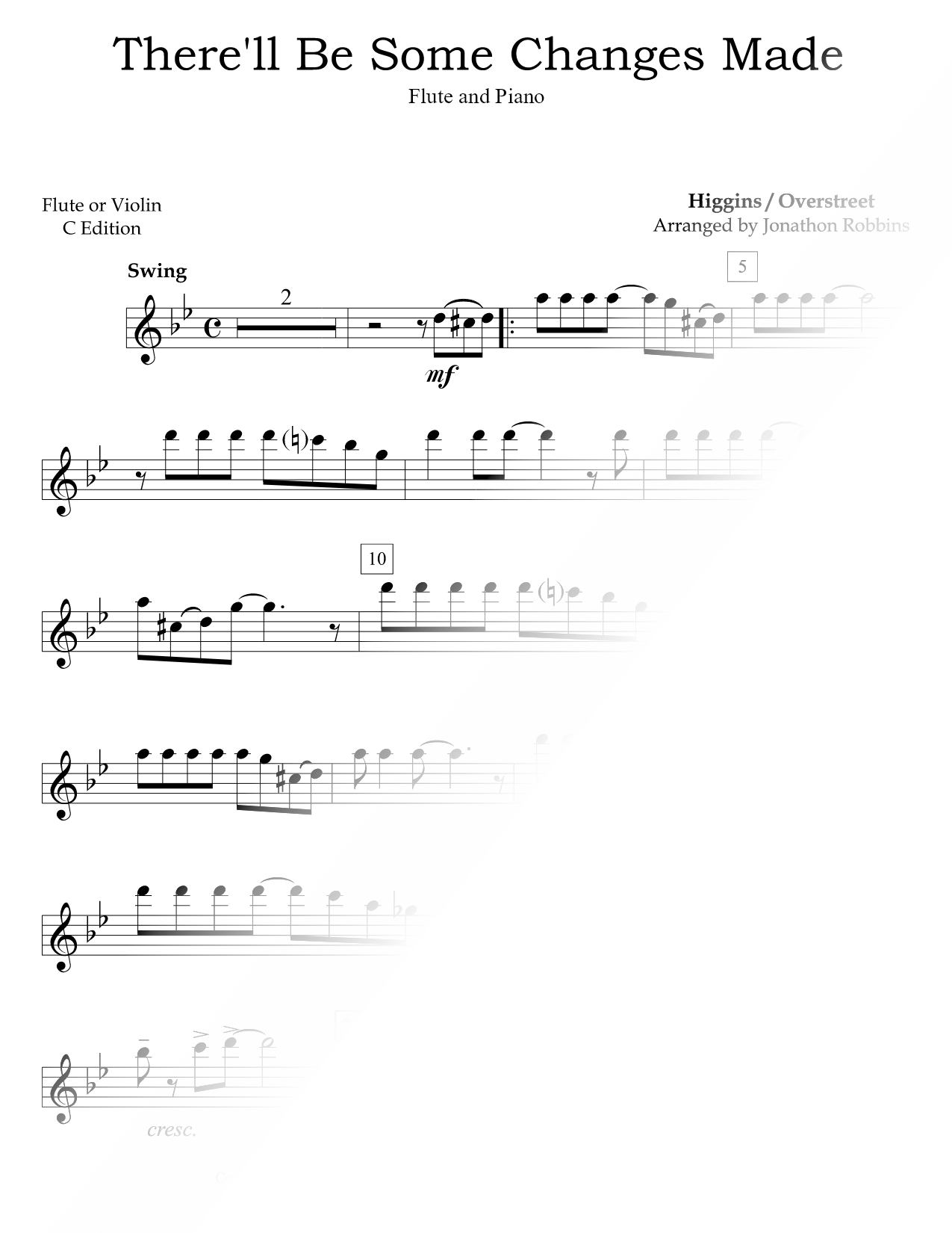 There'll Be Some Changes Made - Flute & Piano