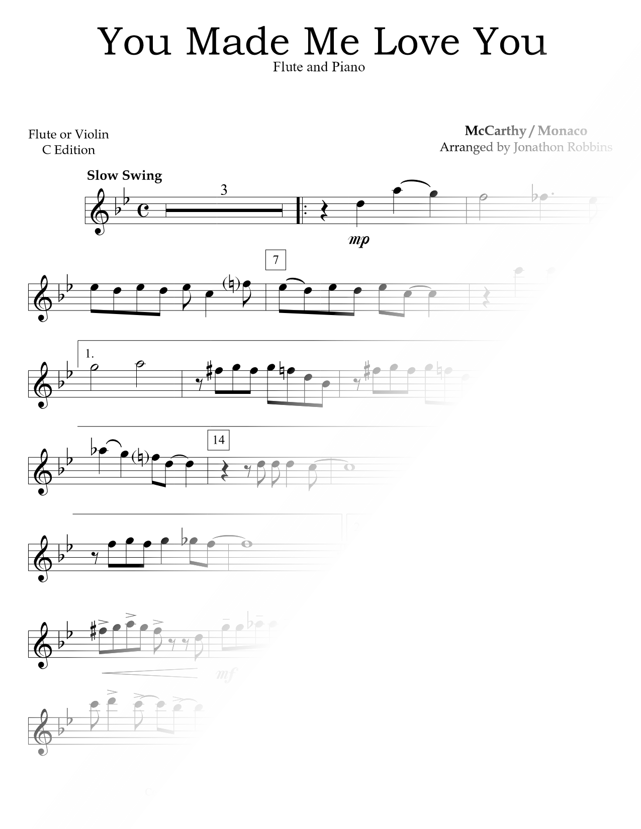 You Made Me Love You - Flute & Piano