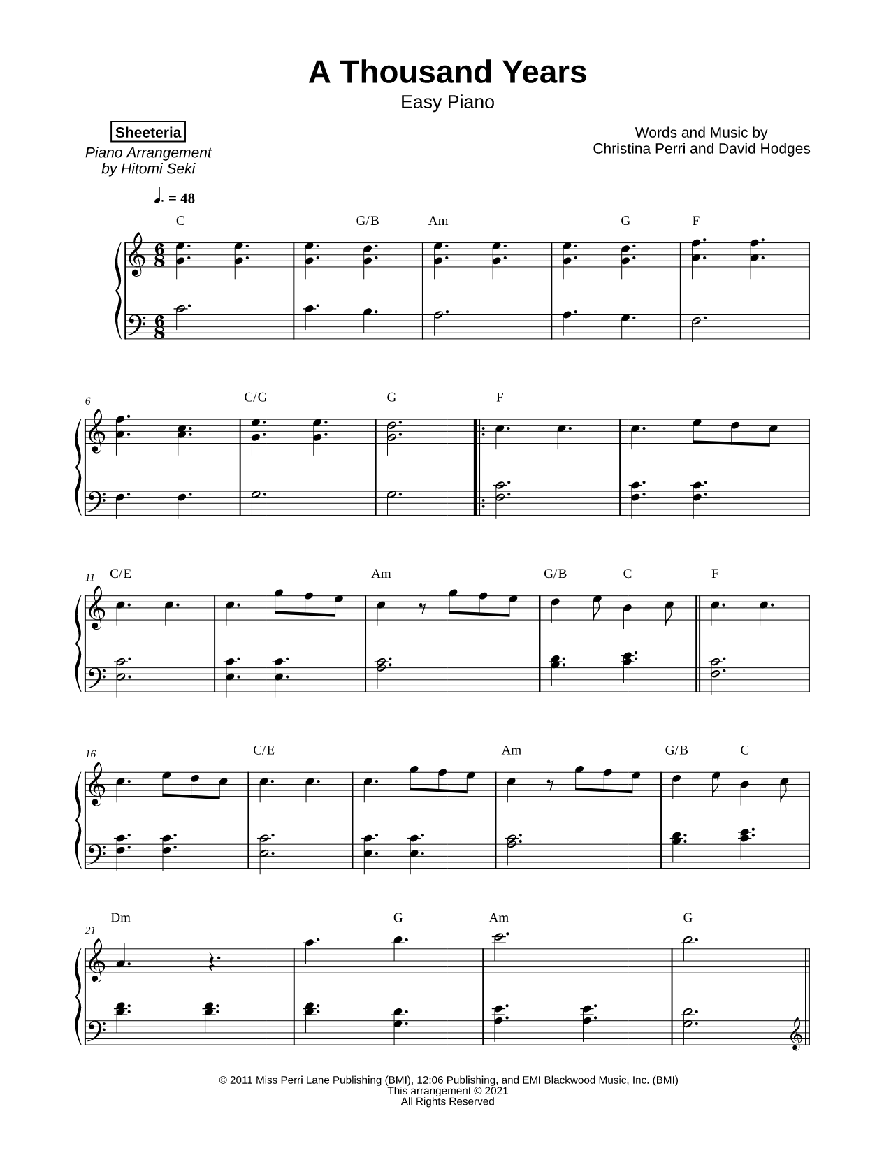 A Thousand Years [easy]