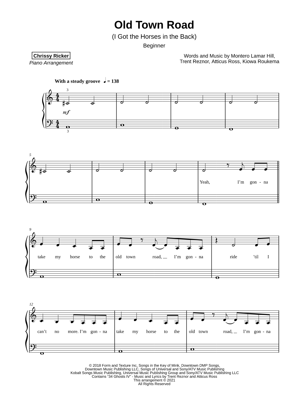 Old Town Road [beginner]