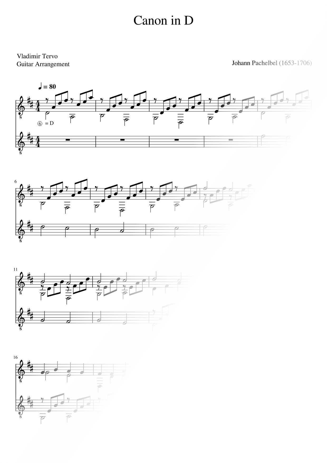 Canon in D - Guitar Duet