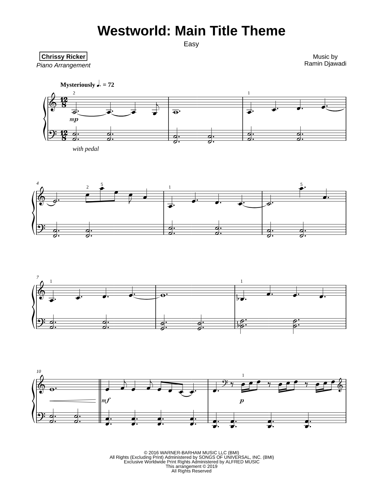 Westworld: Main Title Theme [easy]