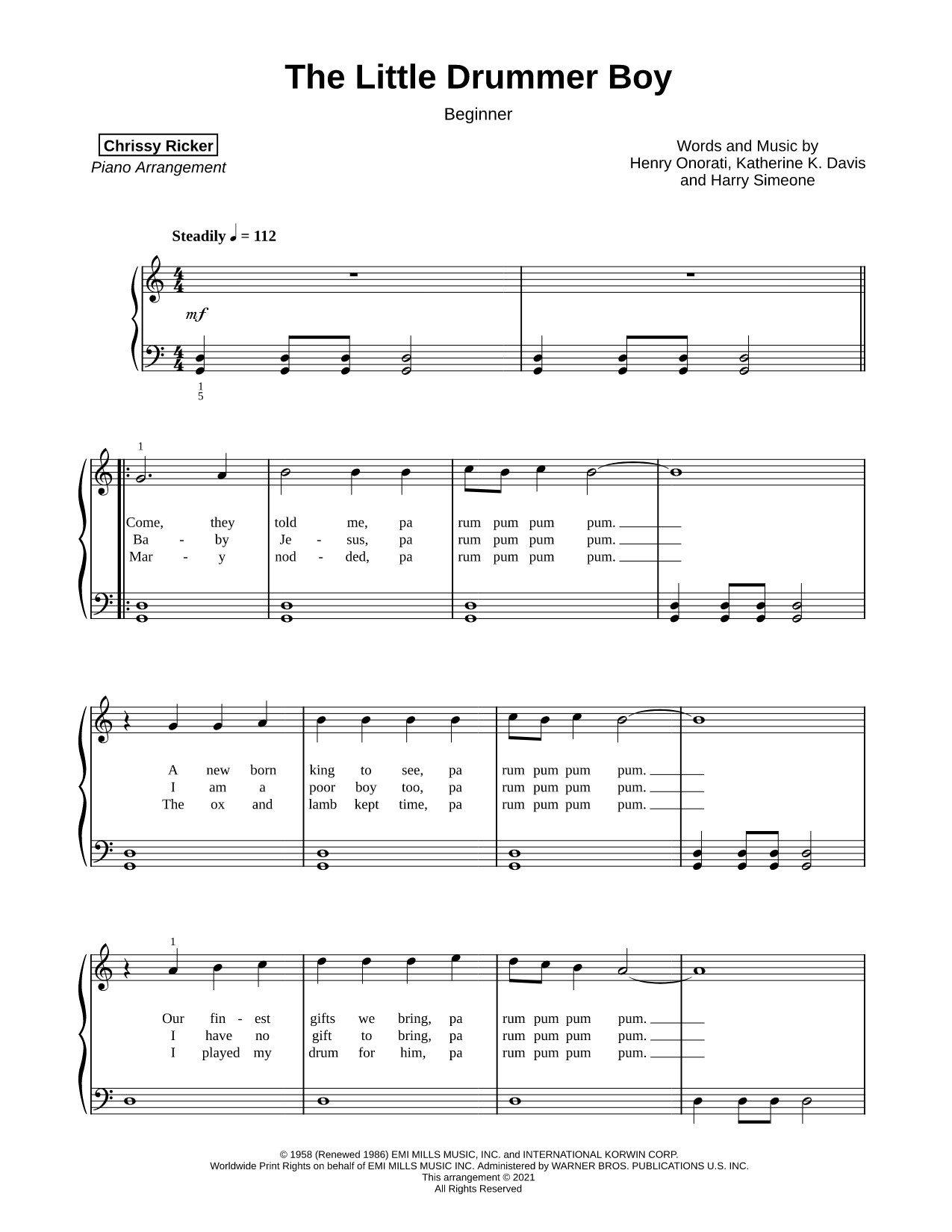 The Little Drummer Boy [beginner]
