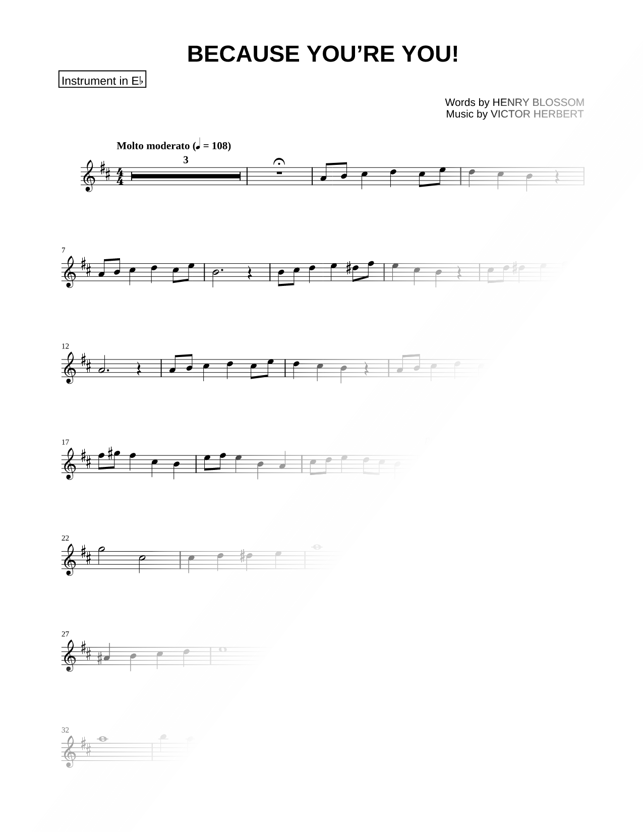 Because You're You - Eb Instrument