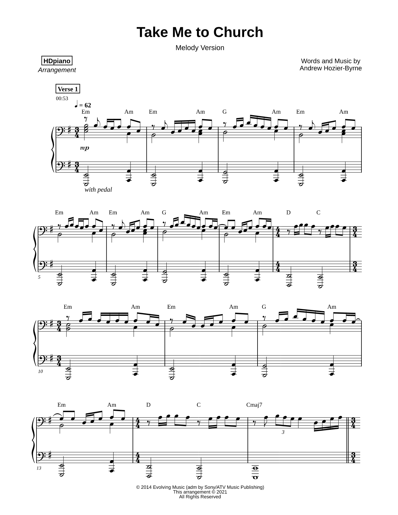 Take Me to Church [melody version]