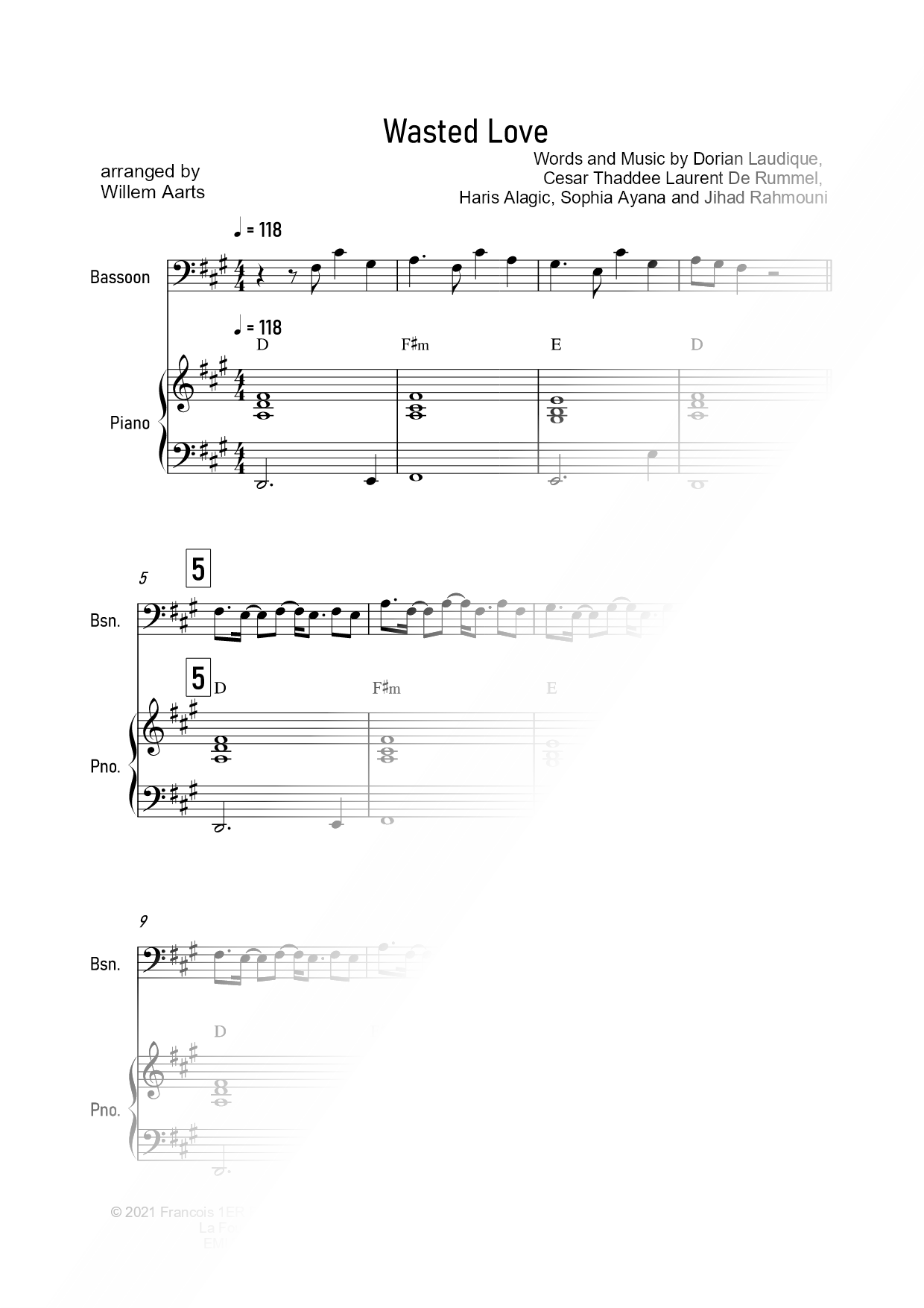 Wasted Love - Bassoon & Piano