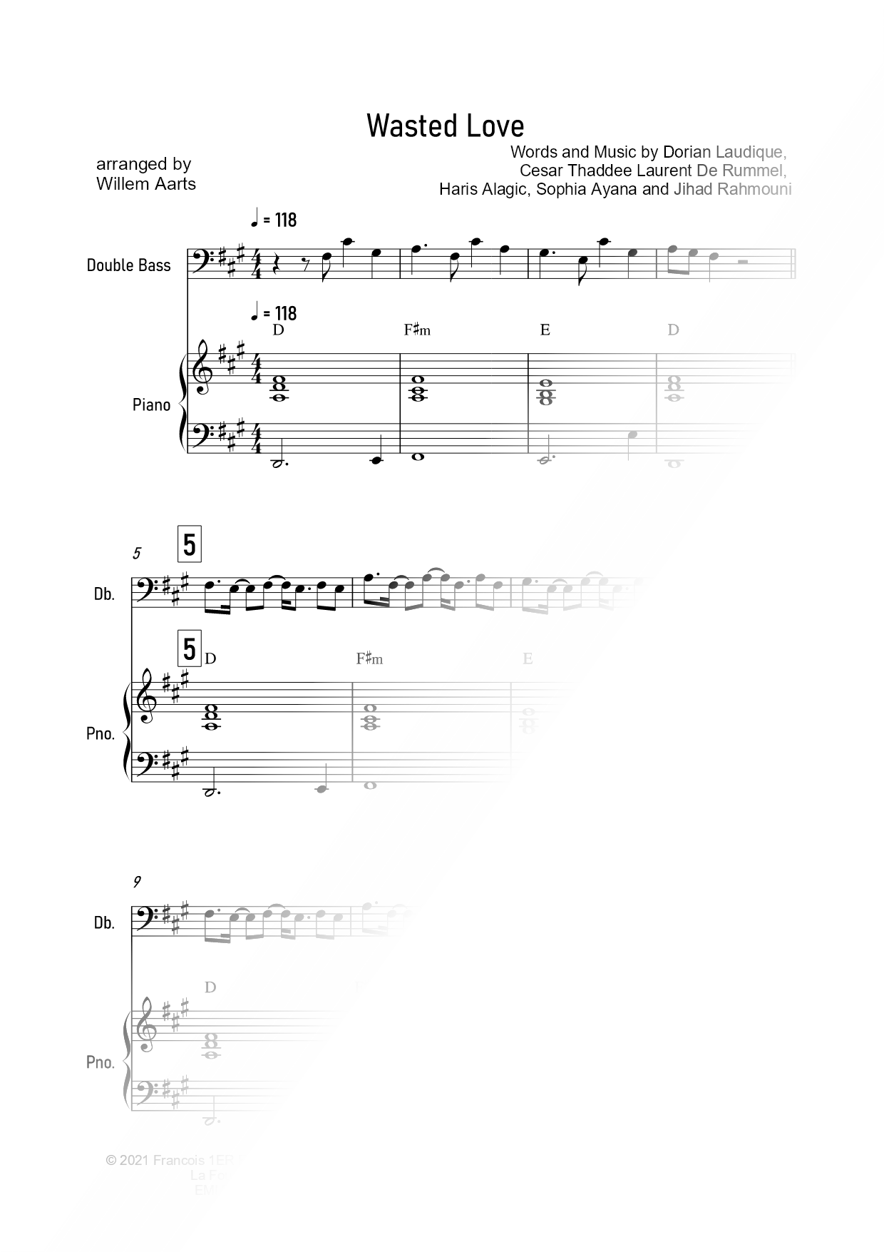 Wasted Love - Double Bass & Piano