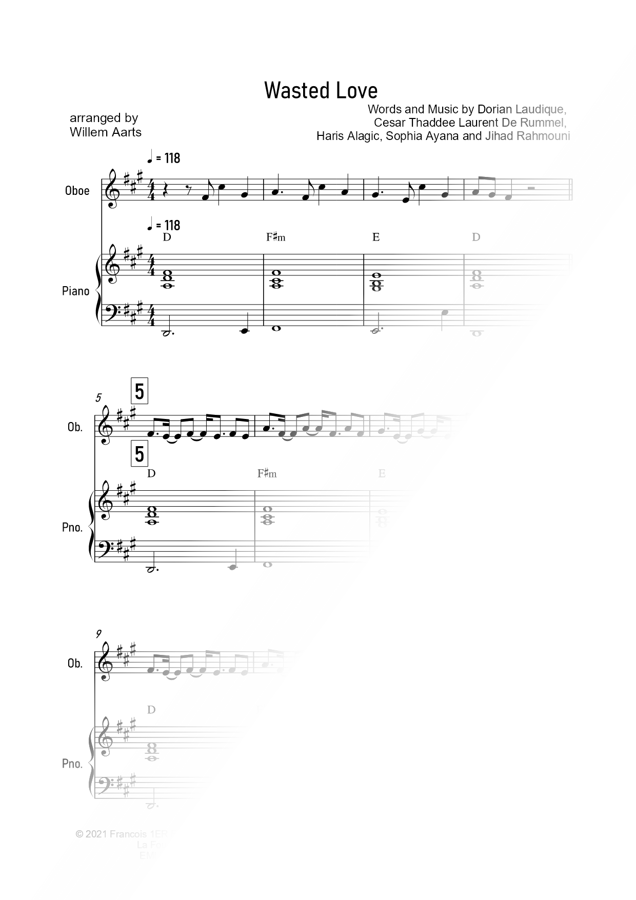 Wasted Love - Oboe & Piano