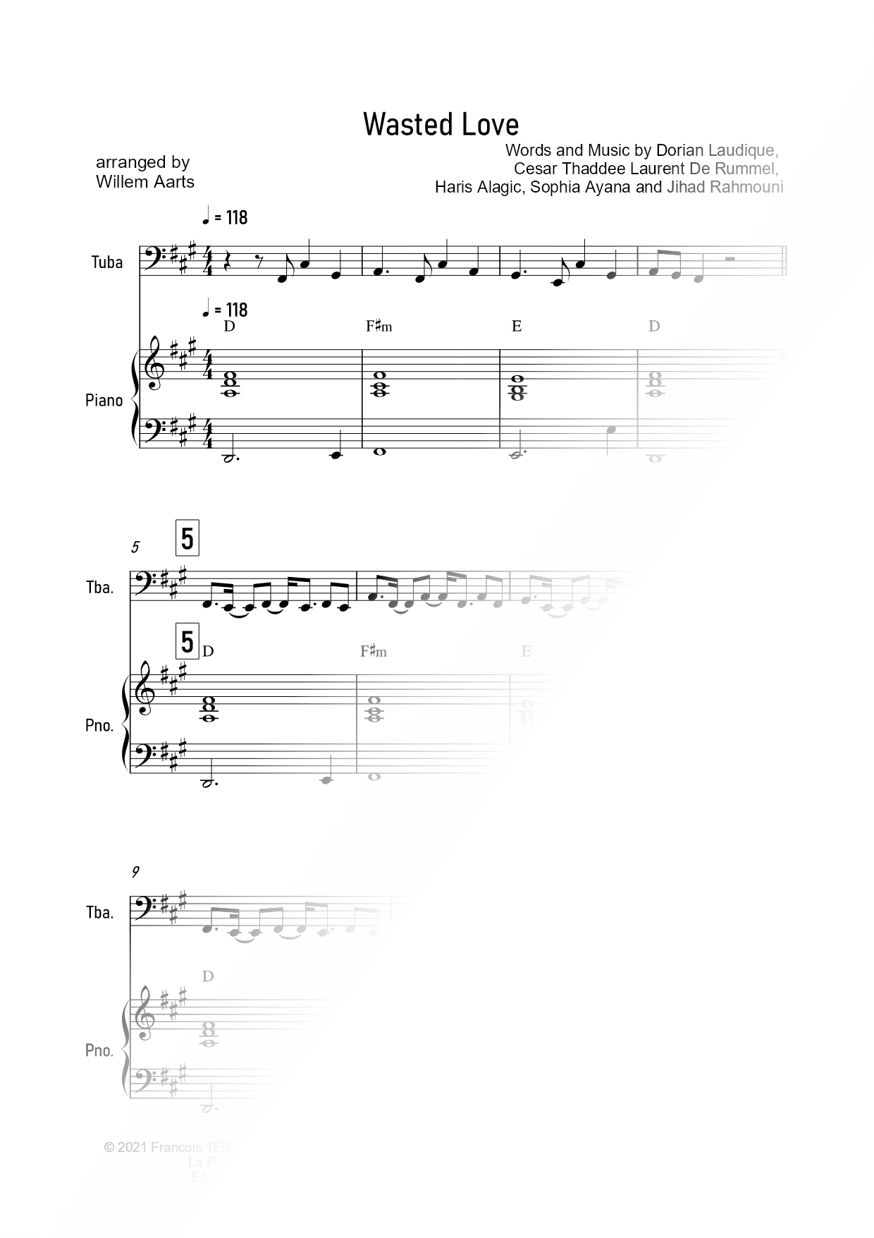 Wasted Love - Tuba & Piano
