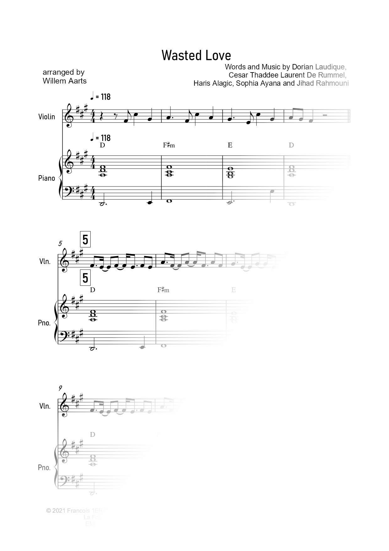 Wasted Love - Violin & Piano