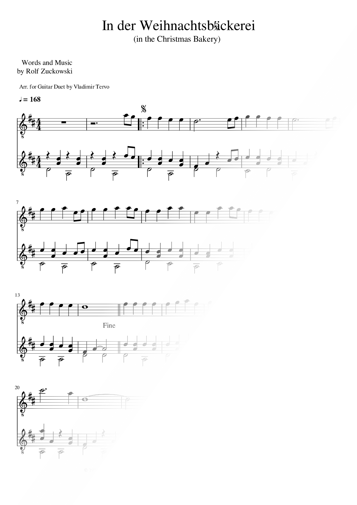 In der Weihnachtsbäckerei - Guitar Duet