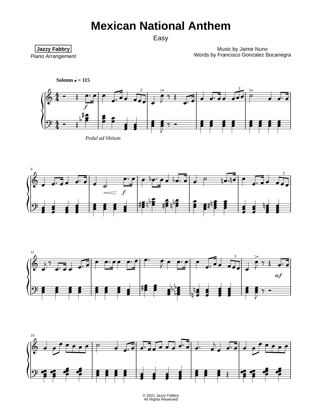 Mexican National Anthem [easy]