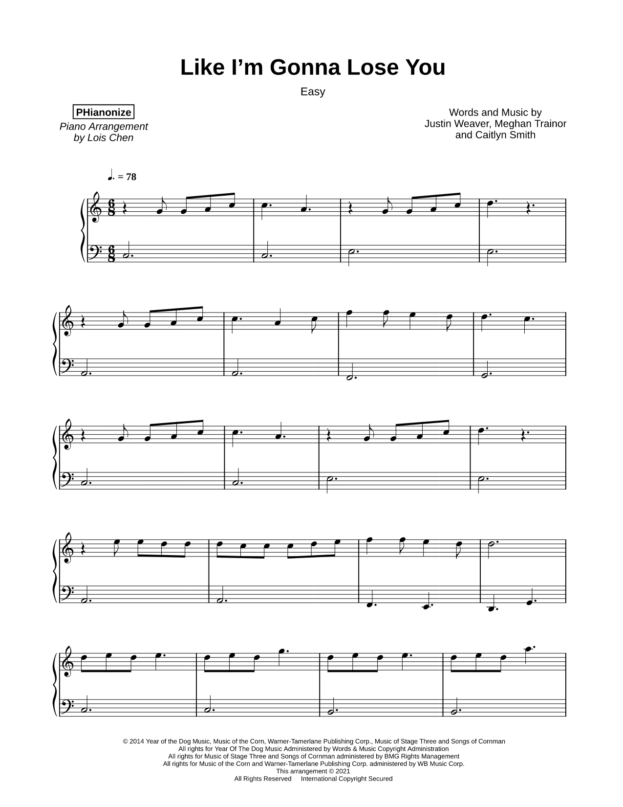 Like I'm Gonna Lose You [easy]