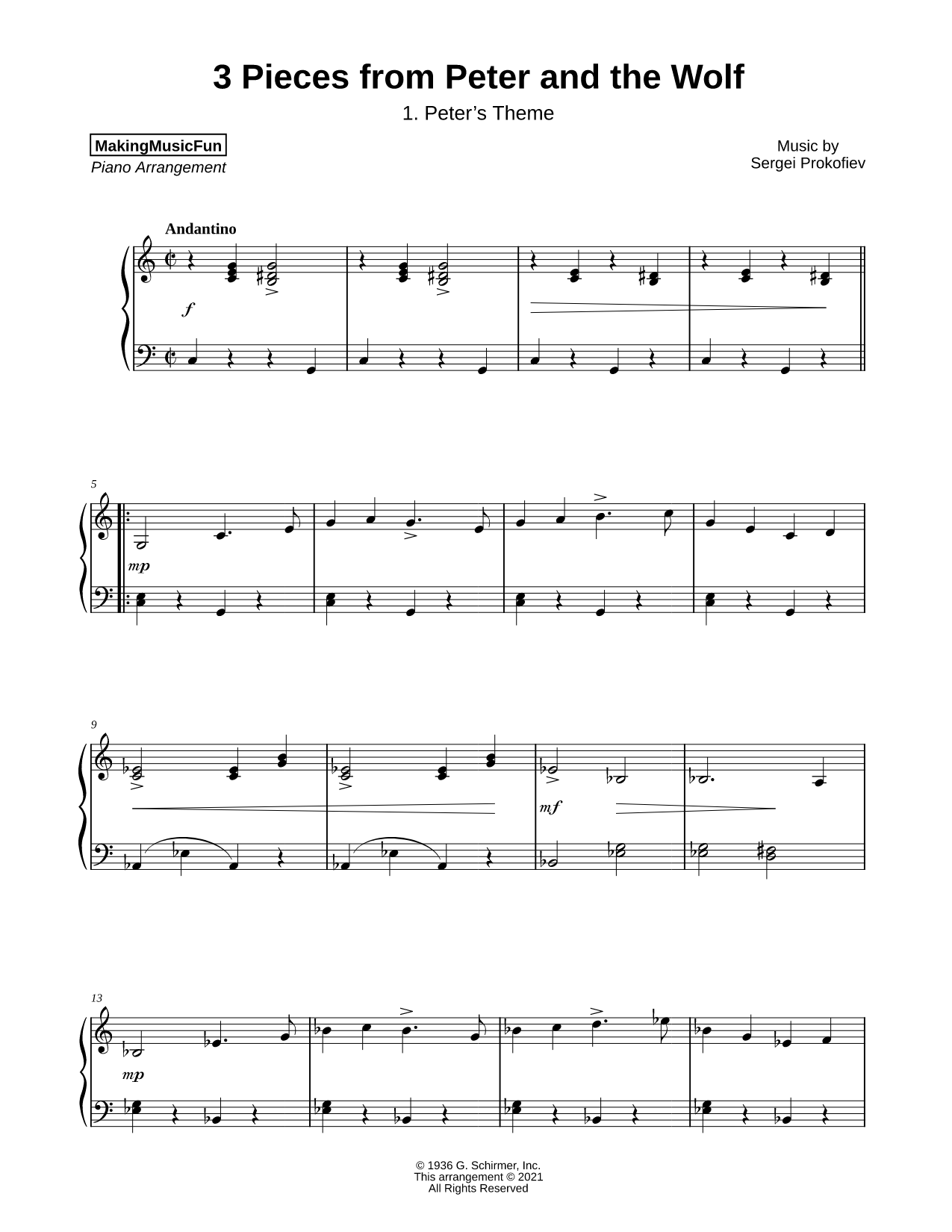 3 Pieces from Peter and the Wolf