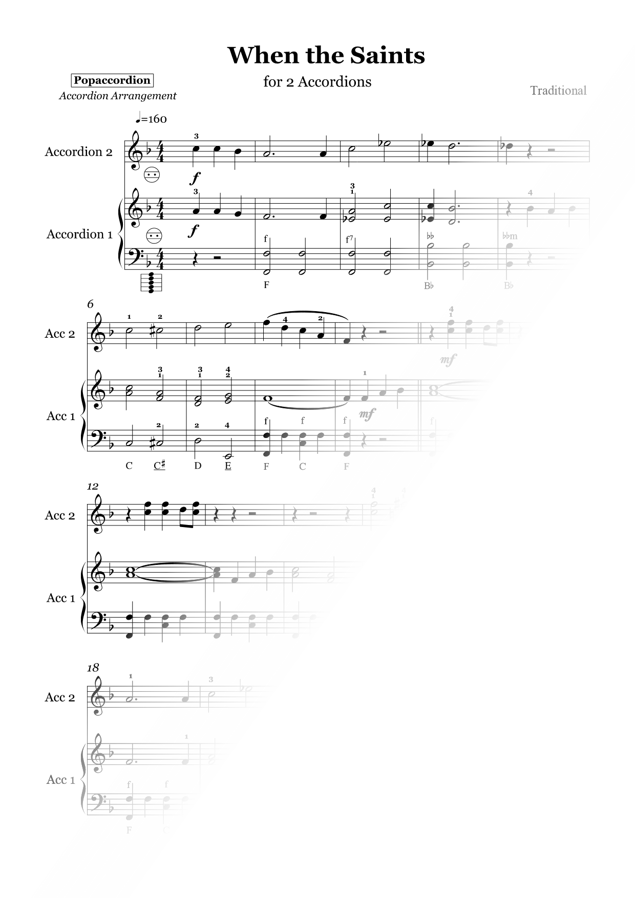 When the Saints Go Marching In - Accordion Duet
