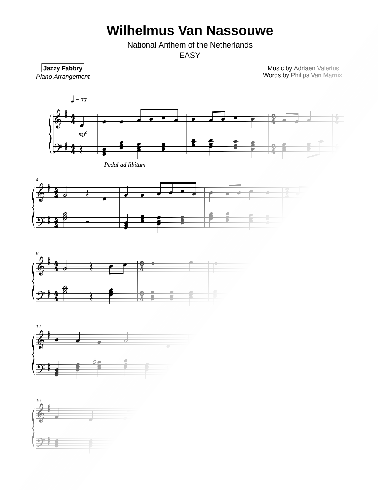Wilhelmus van Nassouwe [easy]
