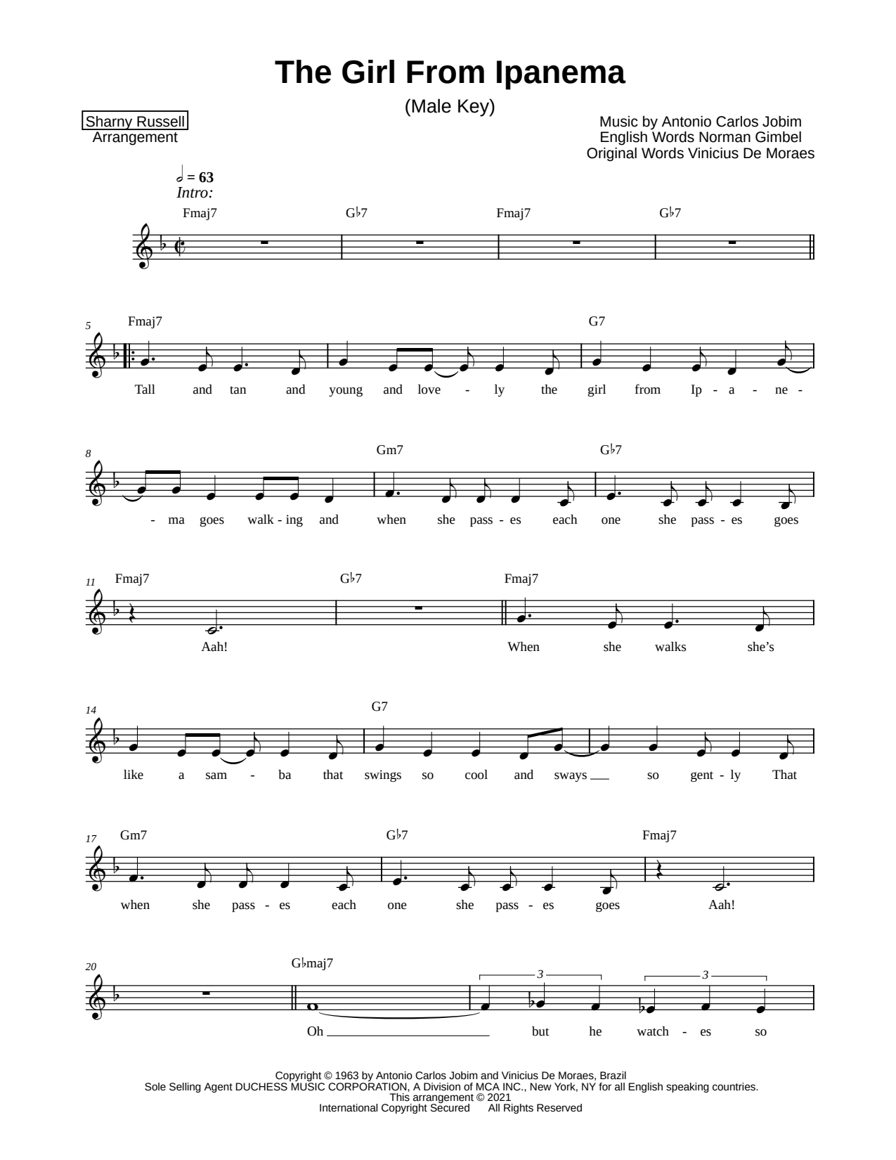 The Girl from Ipanema [male key]