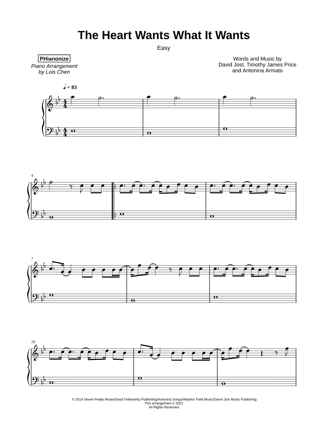 The Heart Wants What It Wants [easy]