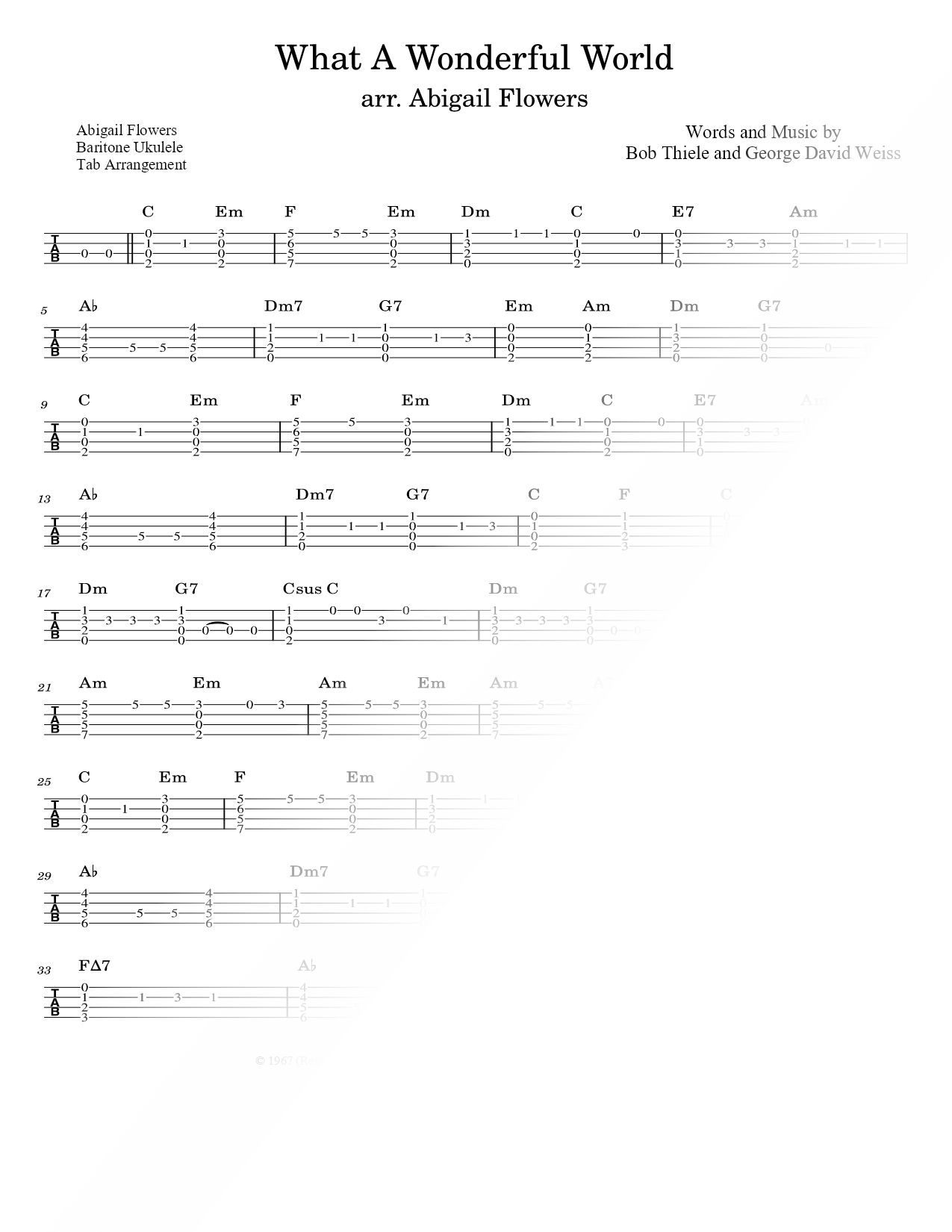 What a Wonderful World [baritone ukulele]