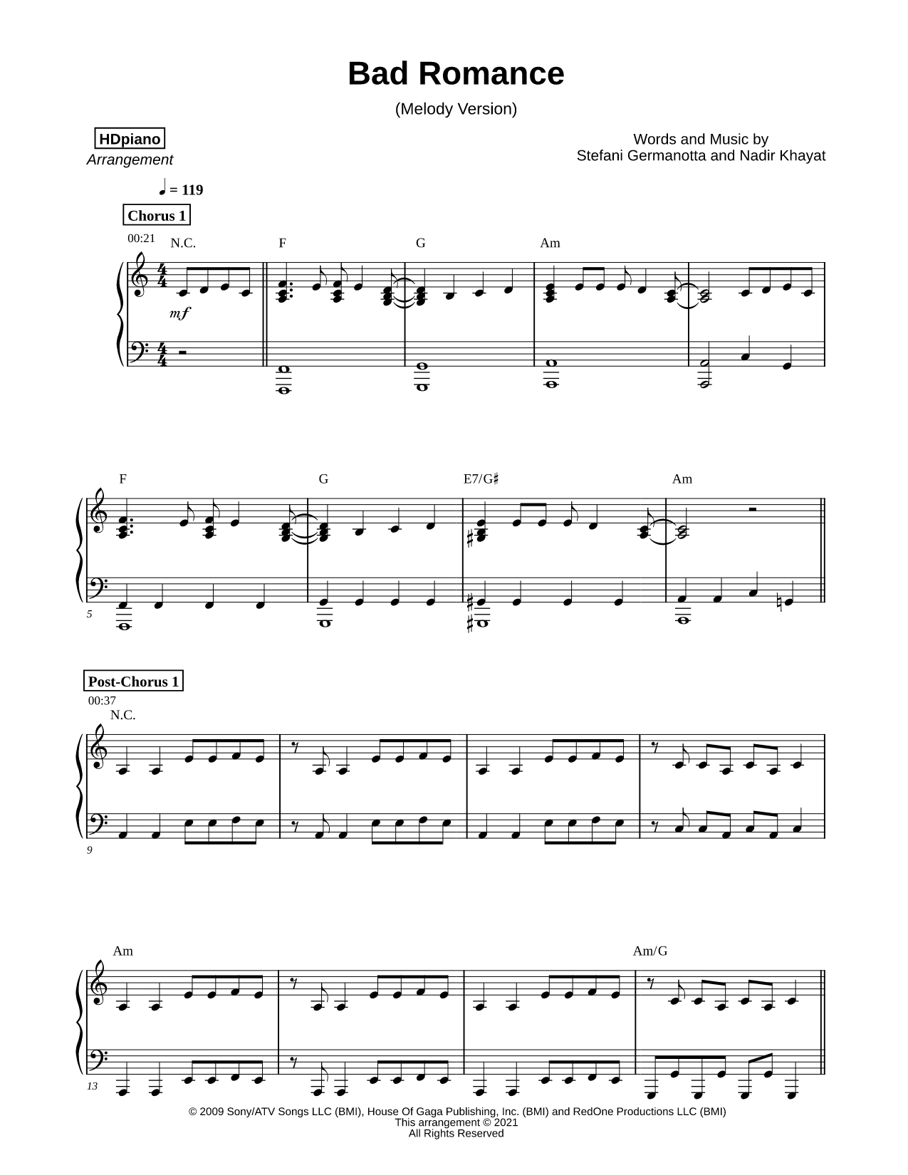 Bad Romance [melody version]