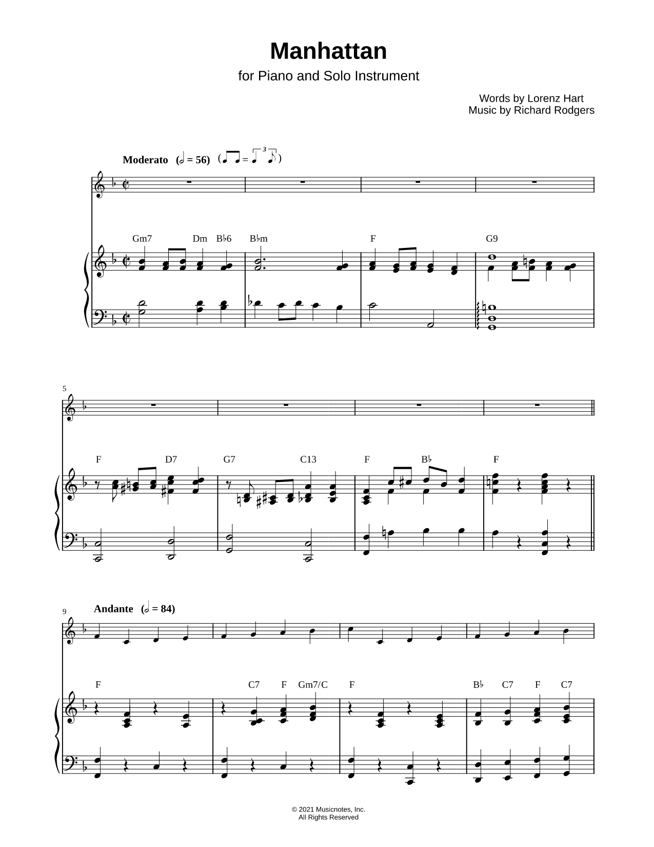 Manhattan - Piano Accompaniment