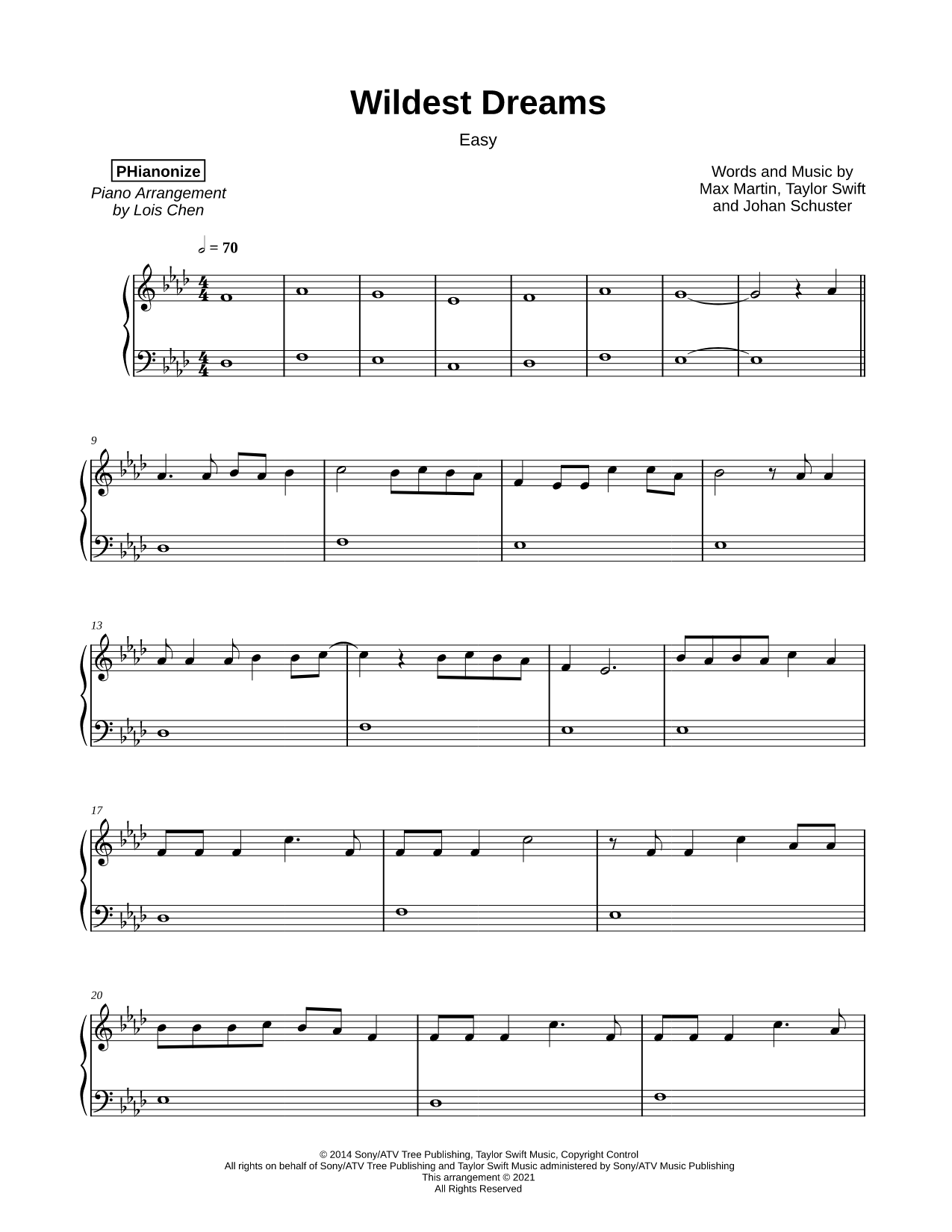 Wildest Dreams [easy]