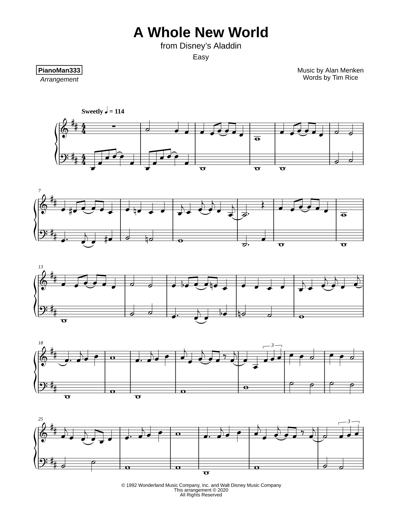 A Whole New World [easy]