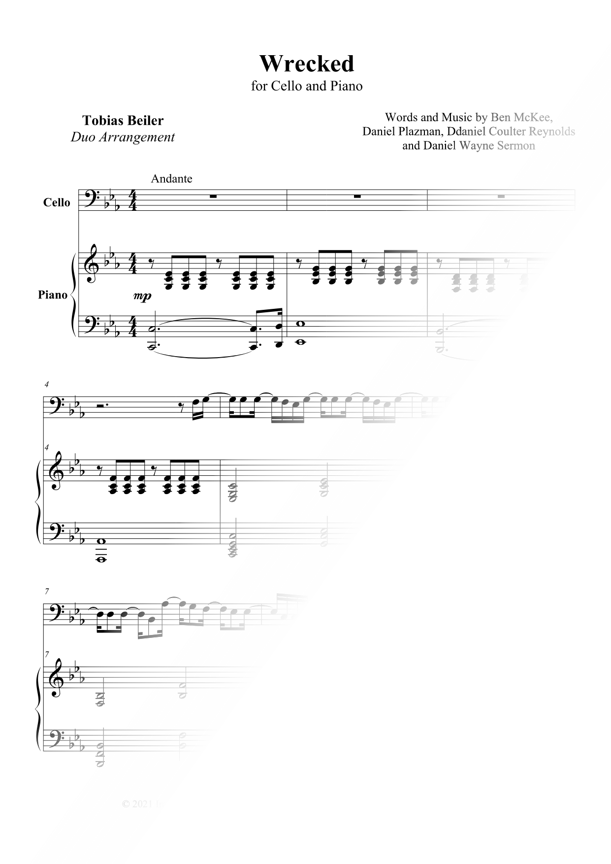 Wrecked - Cello & Piano