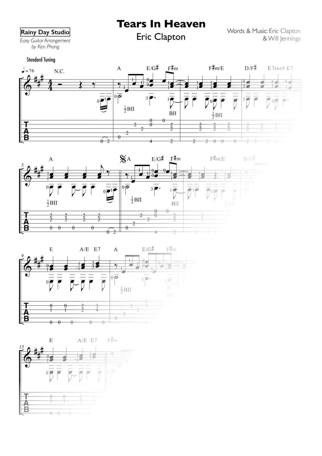 Tears in Heaven [easy]
