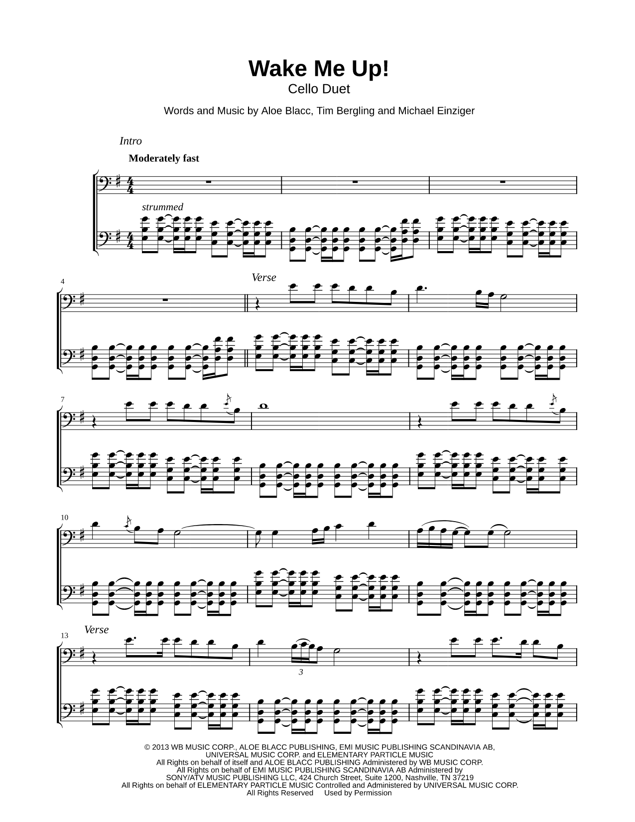 Wake Me Up - Cello Duet