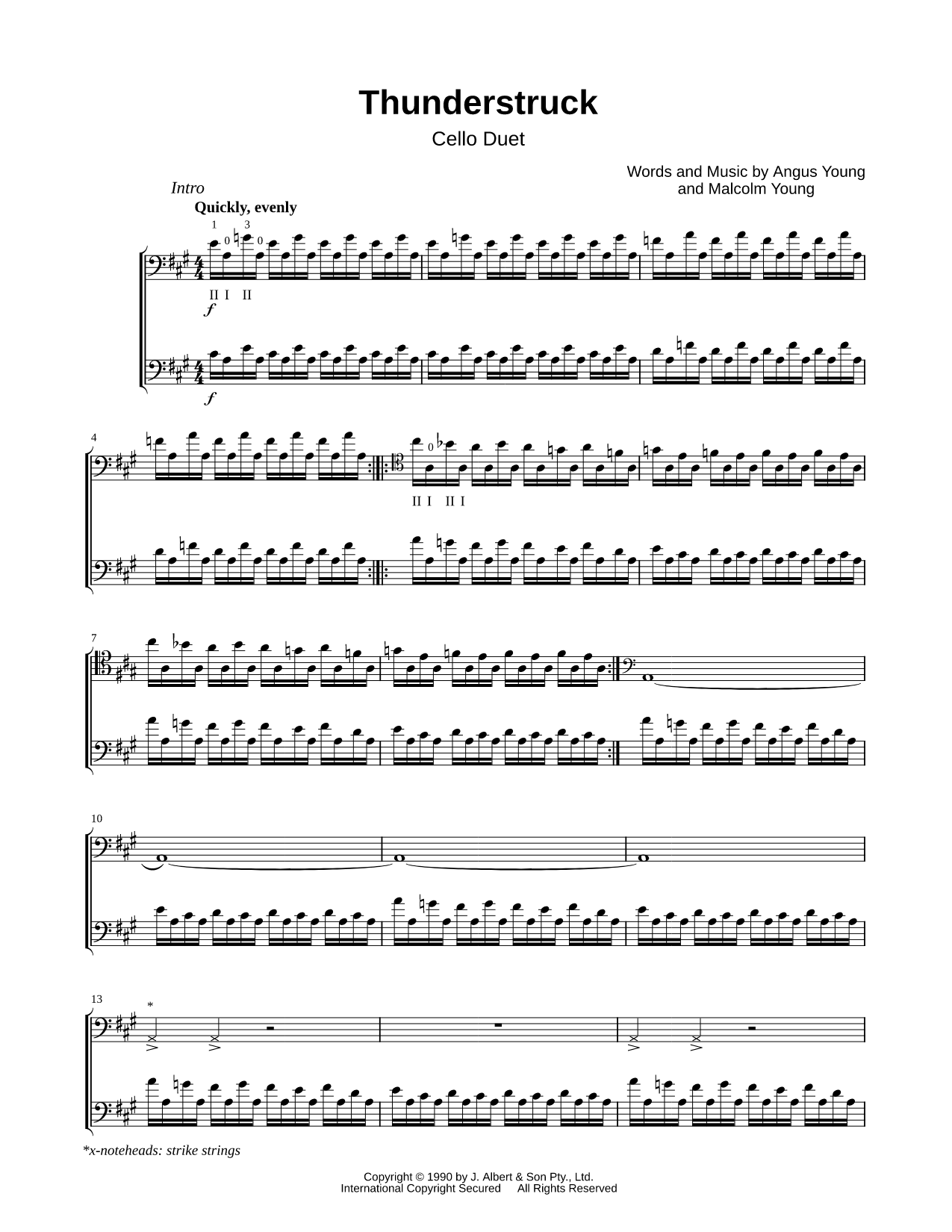 Thunderstruck - Cello Duet