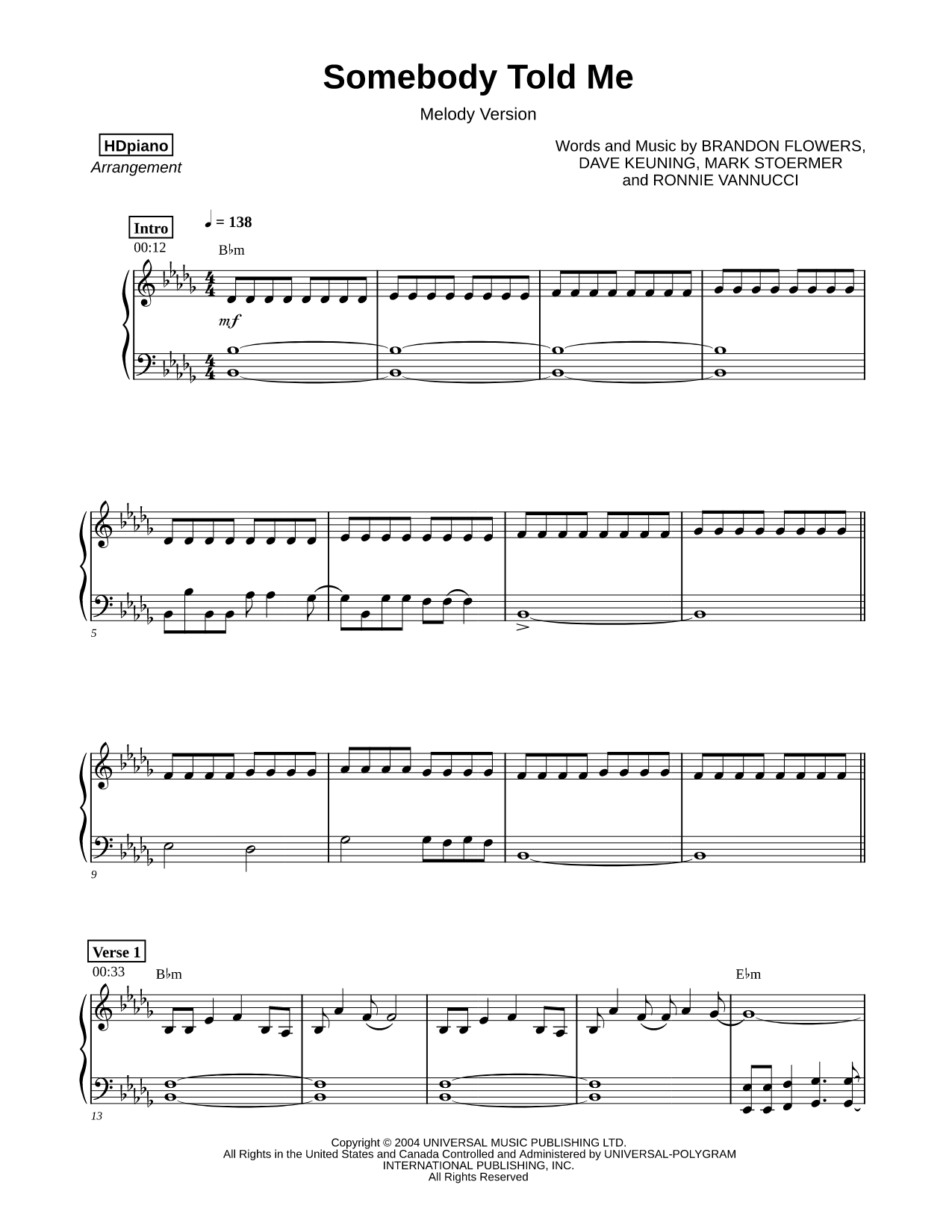 Somebody Told Me [melody version]